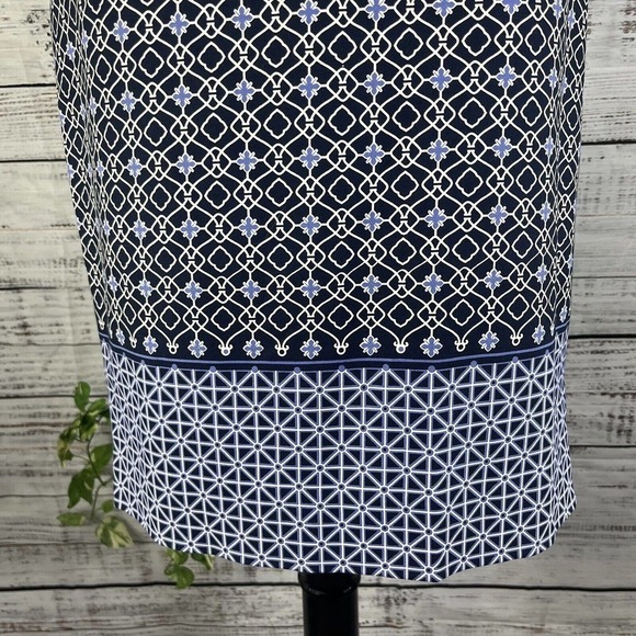 Charter Club Skirt size 10 Navy blue Purple Straight Knee Stretch Casual Career - Picture 6 of 10